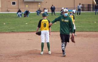 Legends Baseball coach giving advice on how to reset after a mistake on the field