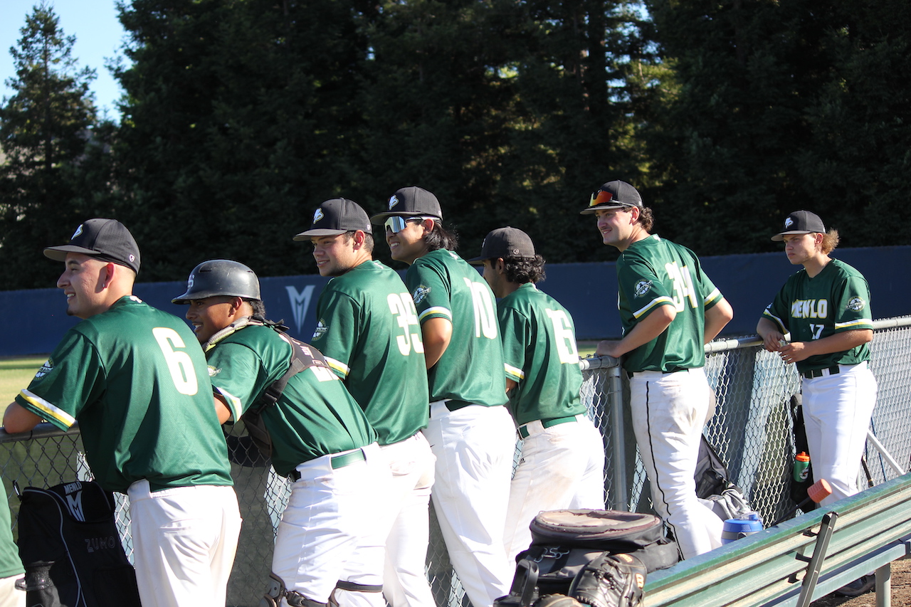 Menlo Park Legends Players in the dugout ready to start the baseball game